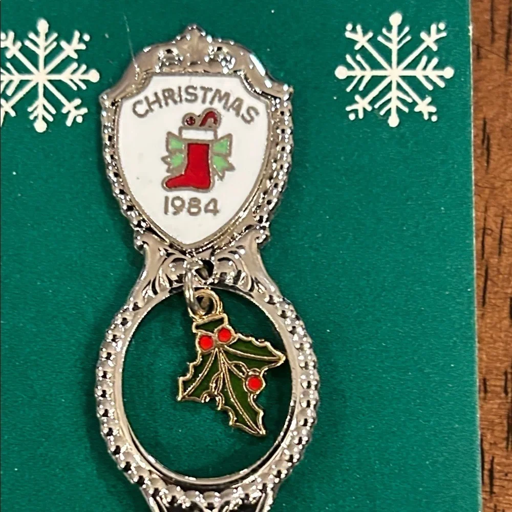 Vintage 1984 Christmas Collectible Spoon with Holiday Design